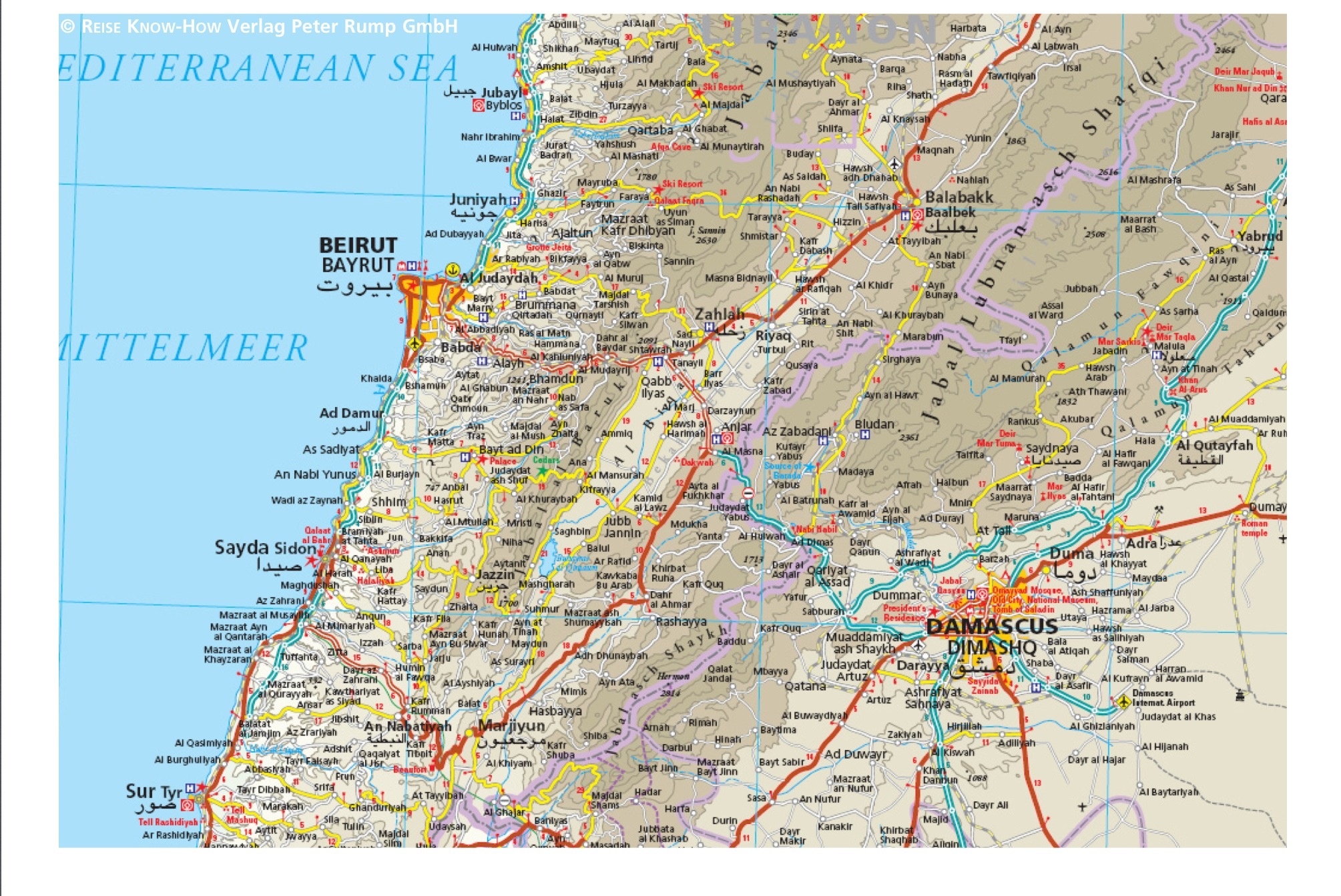 Syrië, Libanon landkaart, wegenkaart 1:600.000 9783831771257 Reise Know-How Verlag WMP, World Mapping Project Landkaarten en wegenkaarten Libanon, Syrië, Irak Syrië, Libanon landkaart, wegenkaart 1:600.000 9783831771257 Reise Know-How Verlag WMP, World Mapping Project Landkaarten en wegenkaarten Libanon, Syrië, Irak