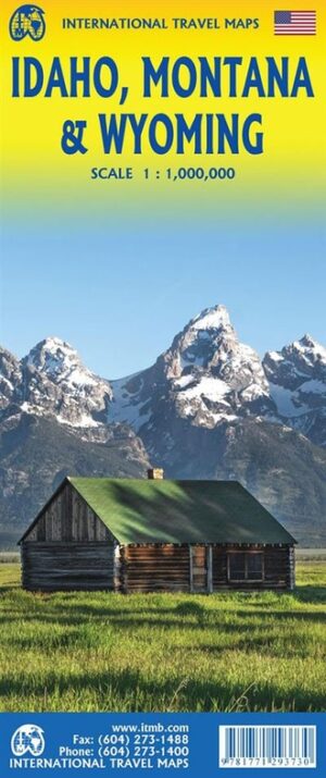 ITM Idaho / Montana / Wyoming | landkaart, autokaart 1: 1.000.000 9781771293730  International Travel Maps   Landkaarten en wegenkaarten Washington, Oregon, Idaho, Wyoming, Montana