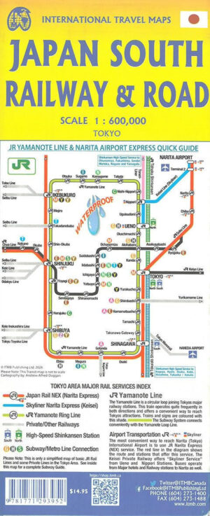 ITM South Japan - Zuid Japan wegen- en spoorwegenkaart 1:670.000 9781771293952  International Travel Maps   Landkaarten en wegenkaarten, Treingidsen en verhalen Japan