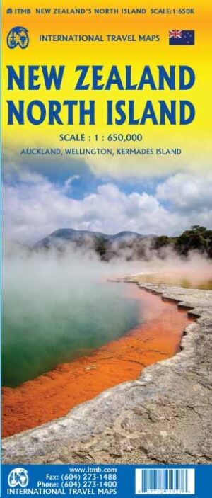 ITM New Zealand, North Island | landkaart, autokaart 1:600.000 9781771295727  International Travel Maps   Landkaarten en wegenkaarten Nieuw Zeeland