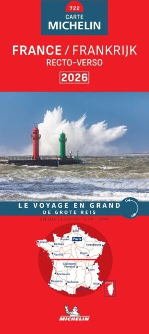 722 Frankrijk recto-verso 1:1m. 2026 9782067269729  Michelin Michelinkaarten Jaaredities  Landkaarten en wegenkaarten Frankrijk