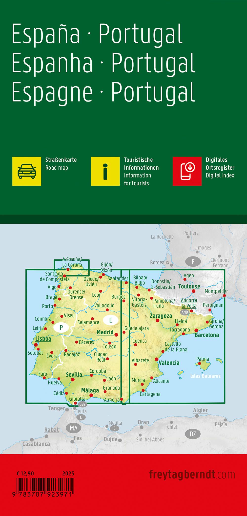 Spanje & Portugal 2-zijdig | autokaart, wegenkaart 1:700.000 9783707923971 Freytag & Berndt Landkaarten en wegenkaarten Zuid-Europa / Middellandse Zee Spanje & Portugal 2-zijdig | autokaart, wegenkaart 1:700.000 9783707923971 Freytag & Berndt Landkaarten en wegenkaarten Zuid-Europa / Middellandse Zee