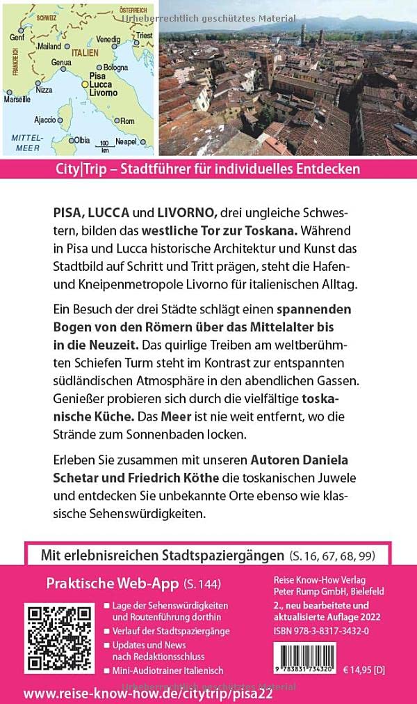 Pisa, Lucca, Livorno CityTrip 9783831734320 Reise Know-How Verlag City Trip Reisgidsen Toscane, Florence Pisa, Lucca, Livorno CityTrip 9783831734320 Reise Know-How Verlag City Trip Reisgidsen Toscane, Florence
