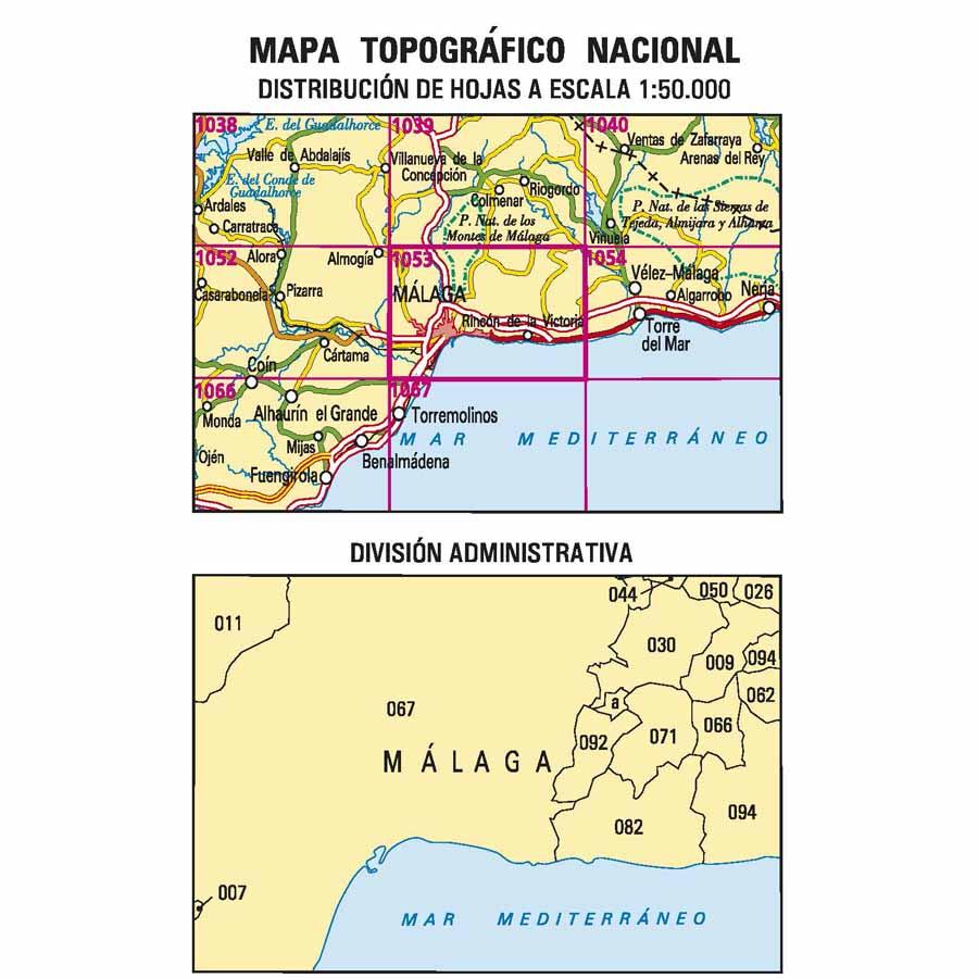 Hoja 1053 Malaga 9788441692794 CNIG Spanje 1:50.000 Wandelkaarten Prov. Málaga & Granada, Grazalema, Sierra Nevada Hoja 1053 Malaga 9788441692794 CNIG Spanje 1:50.000 Wandelkaarten Prov. Málaga & Granada, Grazalema, Sierra Nevada