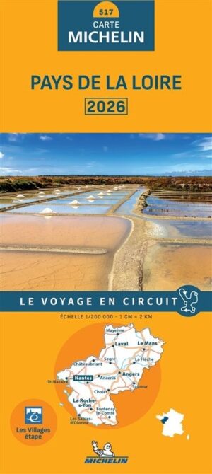 517 Pays-de-Loire | Michelin  wegenkaart, autokaart 1:200.000 9782067269293  Michelin Regionale kaarten  Landkaarten en wegenkaarten Loire & Centre