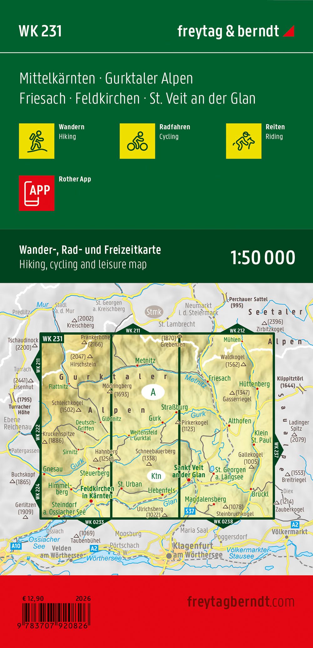 WK-231 Mittelkärnten, Gurktaler Alpen, Friesach wandelkaart 1:50.000 9783707920826 Freytag & Berndt WK 1:50.000 Wandelkaarten Karinthië WK-231 Mittelkärnten, Gurktaler Alpen, Friesach wandelkaart 1:50.000 9783707920826 Freytag & Berndt WK 1:50.000 Wandelkaarten Karinthië