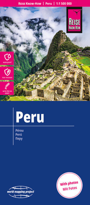 Peru landkaart, wegenkaart 1:1.500.000 9783831775101  Reise Know-How Verlag WMP, World Mapping Project  Landkaarten en wegenkaarten Peru