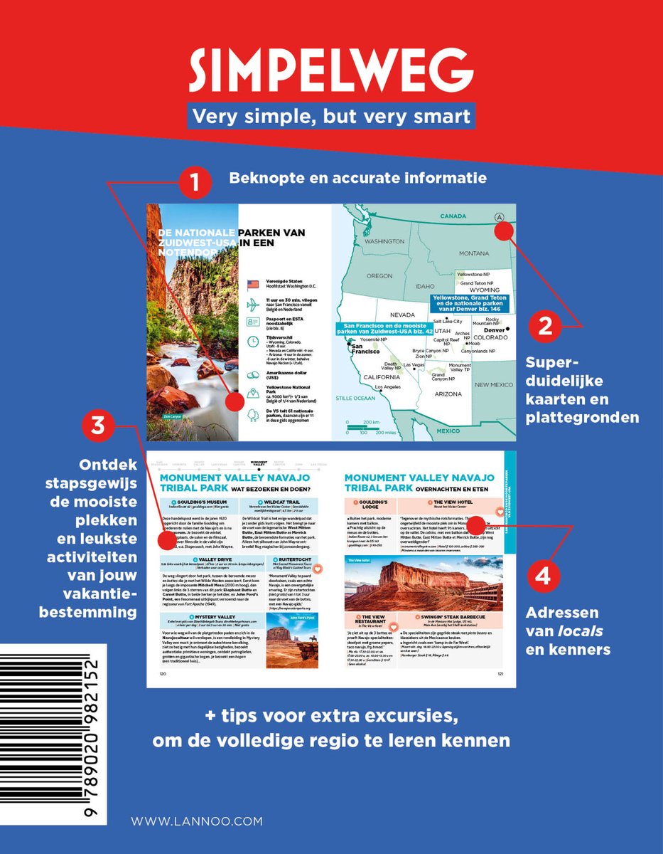 Simpelweg Nationale Parken van Zuidwest-USA 9789020982152 Lannoo Simpelweg Reisgidsen California, Nevada Simpelweg Nationale Parken van Zuidwest-USA 9789020982152 Lannoo Simpelweg Reisgidsen California, Nevada