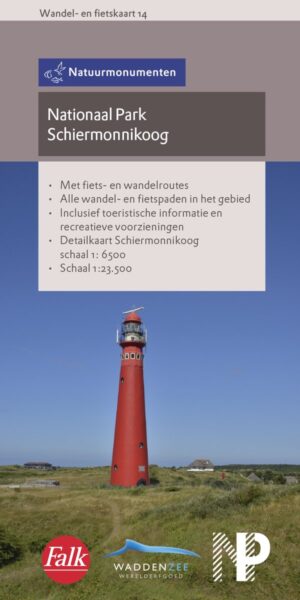NM-14  wandelkaart Schiermonnikoog 1:25.000 9789028727625  Natuurmonumenten Wandelkaarten 1:20d.  Wandelkaarten Waddeneilanden en Waddenzee