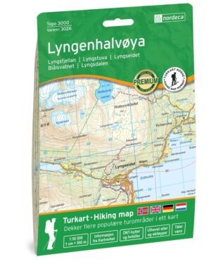 NO-3026 Lyngenhalvoya | topografische wandelkaart 1:50.000 7046660030264  Nordeca Topo 3000  Wandelkaarten Noors Lapland