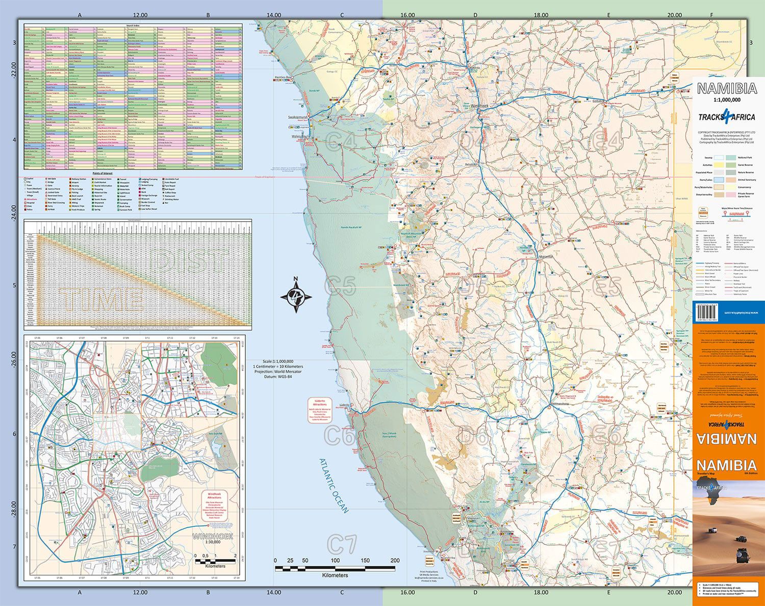 Namibia traveller's map (wegenkaart) 1:1.000.000 9781776322695 Tracks4Africa Landkaarten en wegenkaarten Namibië Namibia traveller's map (wegenkaart) 1:1.000.000 9781776322695 Tracks4Africa Landkaarten en wegenkaarten Namibië