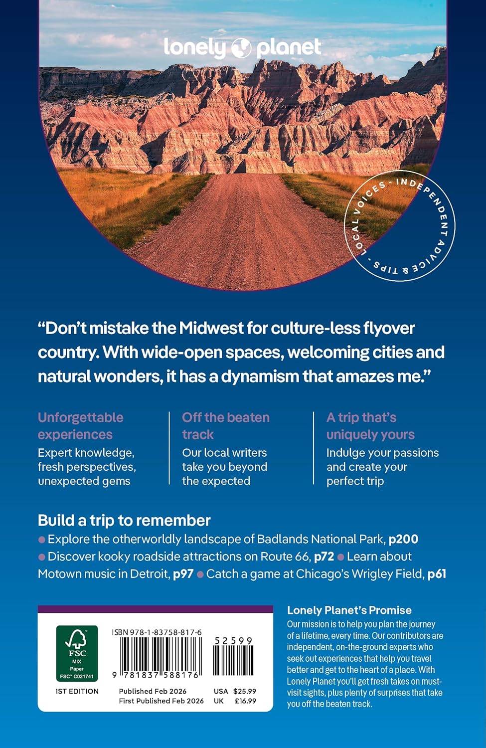 Lonely Planet Midwest USA 9781837588176 Lonely Planet Travel Guides Reisgidsen VS-West, Rocky Mountains Lonely Planet Midwest USA 9781837588176 Lonely Planet Travel Guides Reisgidsen VS-West, Rocky Mountains