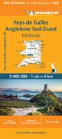 Michelin wegenkaart 503 Wales- West Engl, met register 1:400.000 9782067183285  Michelin   Landkaarten en wegenkaarten Wales