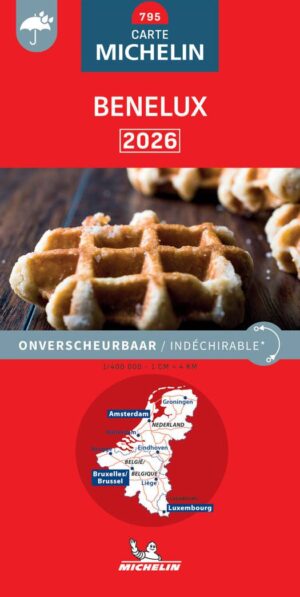 795 Benelux 2026 (indéchirable) 9782067270398  Michelin Michelinkaarten Jaaredities  Landkaarten en wegenkaarten Benelux