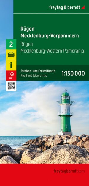Mecklenburg-Vorpommern / Rügen wegenkaart 1:150.000 9783707920932  Freytag & Berndt F&B deelkaarten Duitsland  Landkaarten en wegenkaarten Mecklenburg-Vorpommern