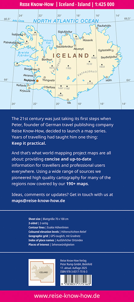 IJsland landkaart, wegenkaart 1:425.000 9783831775163 Reise Know-How Verlag WMP, World Mapping Project Landkaarten en wegenkaarten IJsland IJsland landkaart, wegenkaart 1:425.000 9783831775163 Reise Know-How Verlag WMP, World Mapping Project Landkaarten en wegenkaarten IJsland