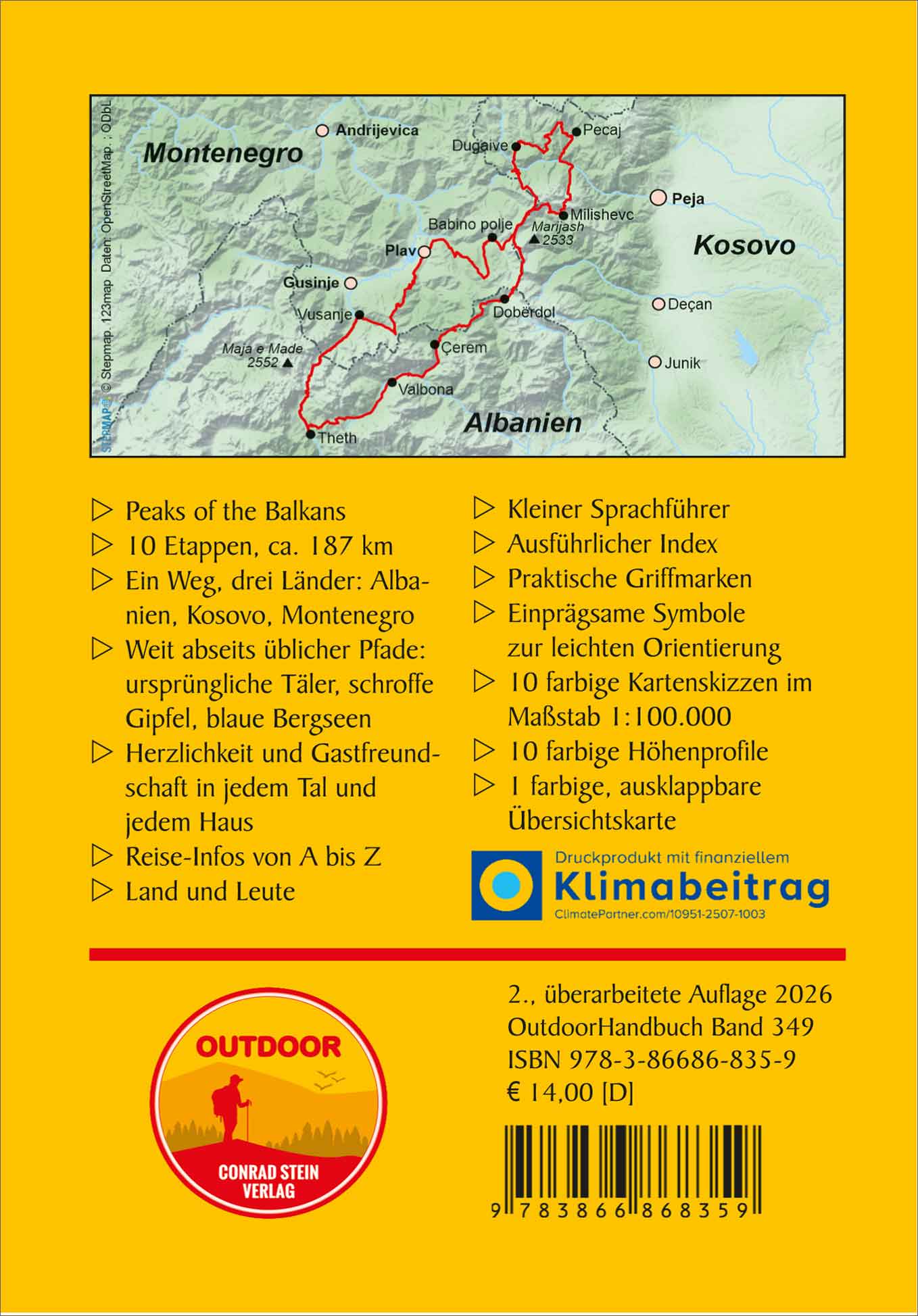OD-349 Peaks of the Balkans | wandelgids 9783866868359 Conrad Stein Verlag Outdoor - Der Weg ist das Ziel Meerdaagse wandelroutes, Wandelgidsen Westelijke Balkan OD-349 Peaks of the Balkans | wandelgids 9783866868359 Conrad Stein Verlag Outdoor - Der Weg ist das Ziel Meerdaagse wandelroutes, Wandelgidsen Westelijke Balkan