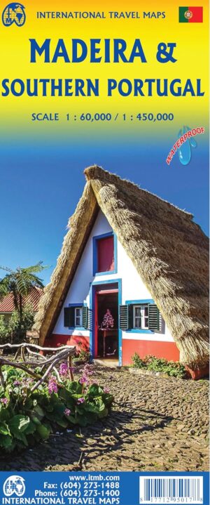 Madeira en Portugal Zuidelijk | landkaart, autokaart 1:60.000 / 1:450.000 9781771295017  International Travel Maps   Landkaarten en wegenkaarten Madeira, Zuid-Portugal, Algarve