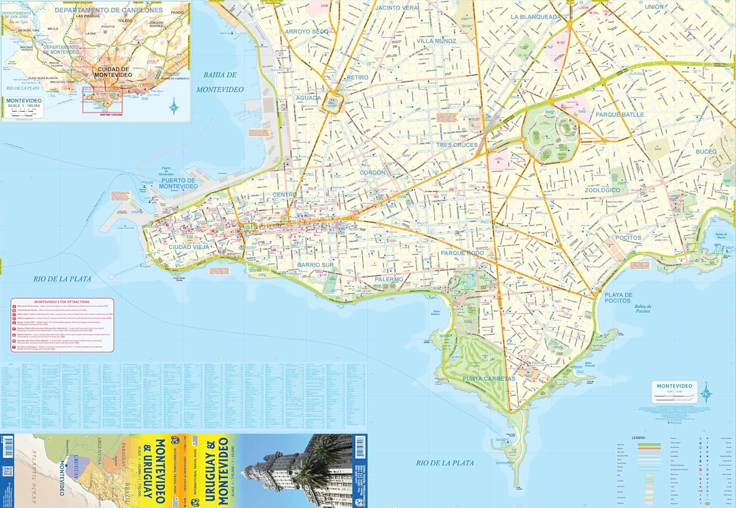 ITM Uruguay + Montevideo | autokaart, stadsplattegrond 1:800.000/1:10.000 9781771298599 International Travel Maps Landkaarten en wegenkaarten, Stadsplattegronden Paraguay, Uruguay ITM Uruguay + Montevideo | autokaart, stadsplattegrond 1:800.000/1:10.000 9781771298599 International Travel Maps Landkaarten en wegenkaarten, Stadsplattegronden Paraguay, Uruguay