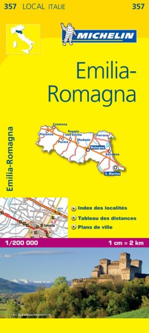 357 Emilia Romagna | Michelin  wegenkaart, autokaart 1:200.000 9782067127197  Michelin Michelin Italië 1:200.000  Landkaarten en wegenkaarten Bologna, Emilia-Romagna