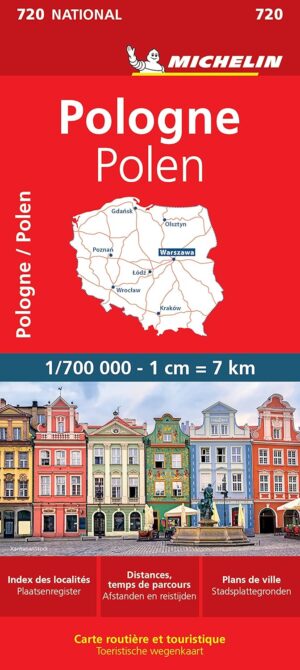 Michelin wegenkaart 720 Polen 1:700.000 9782067171534  Michelin   Landkaarten en wegenkaarten Polen