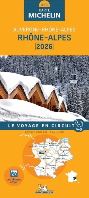 523 Rhône-Alpes | Michelin wegenkaart, autokaart 1:200.000 9782067269354  Michelin Regionale kaarten  Landkaarten en wegenkaarten Ardèche, Drôme, Franse Alpen: noord