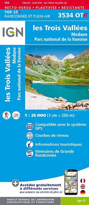 3534OTR les Trois Vallées, Modane, PN de la Vanoise | wandelkaart 1:25.000 9782758557654 IGN IGN 25 version résistante Wandelkaarten Vanoise, Savoie 3534OTR les Trois Vallées, Modane, PN de la Vanoise | wandelkaart 1:25.000 9782758557654 IGN IGN 25 version résistante Wandelkaarten Vanoise, Savoie