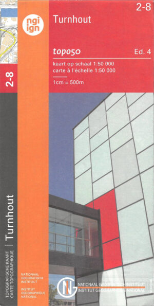 NGI-02-08  Turnhout (topografische kaart 1:50.000) 9789462357648  Nationaal Geografisch Instituut NGI Vlaanderen  Wandelkaarten Antwerpen & oostelijk Vlaanderen