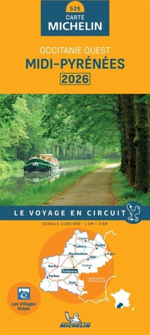 525 Midi-Pyrénées | Michelin  wegenkaart, autokaart 1:200.000 9782067269378  Michelin Regionale kaarten  Landkaarten en wegenkaarten Franse Pyreneeën
