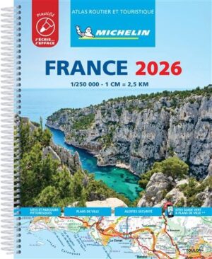 Frankrijk Wegenatlas 1/250.000 spiraalband, geplastificeerd 2026 / Michelin 9782067269460  Michelin Wegenatlassen  Wegenatlassen Frankrijk