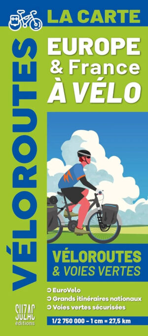 Fietskaart L'Europe à vélo | overzichtskaart fietsroutes Europa 9782487211278  Suzac   Fietskaarten Europa