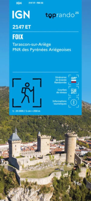 wandelkaart 2147ET Foix, Tarascon-sur-Ariège 1:25.000 9782758557258  IGN IGN 25 Franse Pyreneeën  Wandelkaarten Franse Pyreneeën