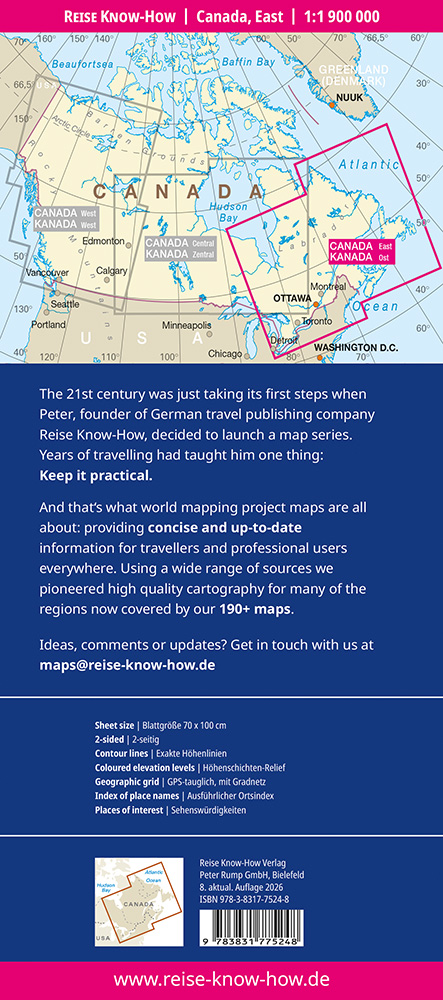 Canada, Oost | landkaart, wegenkaart 1:1.900.000 9783831775248 Reise Know-How Verlag WMP, World Mapping Project Landkaarten en wegenkaarten Midden en Oost-Canada Canada, Oost | landkaart, wegenkaart 1:1.900.000 9783831775248 Reise Know-How Verlag WMP, World Mapping Project Landkaarten en wegenkaarten Midden en Oost-Canada