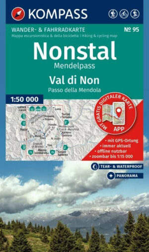 Kompass wandelkaart KP-95 Valle di Non / Nonstal 1:50.000 9783991545279  Kompass Wandelkaarten KP50 Zuid-Tirol, Dolomieten  Wandelkaarten Zuid-Tirol, Dolomieten