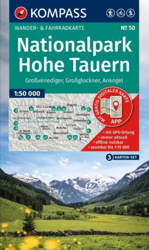 Kompass wandelkaart KP-50 NP Hohe Tauern 1:50.000 9783991545354  Kompass Wandelkaarten Kompass Oostenrijk  Wandelkaarten Salzburger Land & Stiermarken