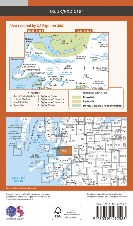 EXP-398 Loch Morar & Mallaig | wandelkaart 1:25.000 9780319472583 Ordnance Survey Explorer Maps 1:25t. Wandelkaarten de Schotse Hooglanden (ten noorden van Glasgow / Edinburgh) EXP-398 Loch Morar & Mallaig | wandelkaart 1:25.000 9780319472583 Ordnance Survey Explorer Maps 1:25t. Wandelkaarten de Schotse Hooglanden (ten noorden van Glasgow / Edinburgh)