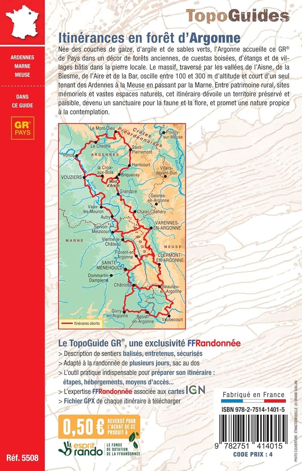 D5508 Itinérances en forêt d'Argonn | wandelgids 9782751414015 FFRP Topoguides Wandelgidsen Champagne, Franse Ardennen D5508 Itinérances en forêt d'Argonn | wandelgids 9782751414015 FFRP Topoguides Wandelgidsen Champagne, Franse Ardennen