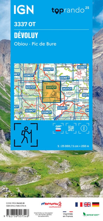 wandelkaart 3337OT Dévoluy, Obiou, Pic de Bure 1:25.000 9782758557548 IGN IGN 25 Franse Alpen/ zuidhelft Wandelkaarten Écrins, Queyras, Hautes Alpes wandelkaart 3337OT Dévoluy, Obiou, Pic de Bure 1:25.000 9782758557548 IGN IGN 25 Franse Alpen/ zuidhelft Wandelkaarten Écrins, Queyras, Hautes Alpes