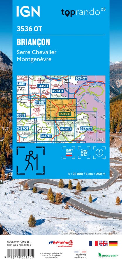 wandelkaart 3536OT Briançon, Montgenèvre 1:25.000 9782758559405 IGN IGN 25 Franse Alpen/ zuidhelft Wandelkaarten Écrins, Queyras, Hautes Alpes wandelkaart 3536OT Briançon, Montgenèvre 1:25.000 9782758559405 IGN IGN 25 Franse Alpen/ zuidhelft Wandelkaarten Écrins, Queyras, Hautes Alpes