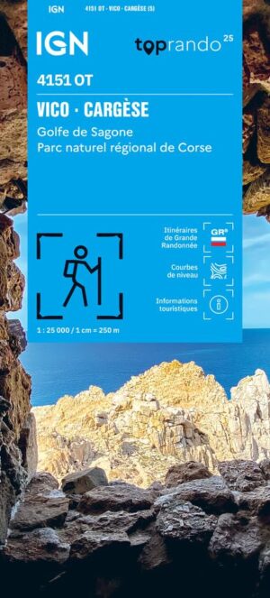 wandelkaart 4151OT Cargèse, Vico, Sari d Orcino 1:25.000 9782758559566  IGN IGN 25 Corsica  Wandelkaarten Corsica