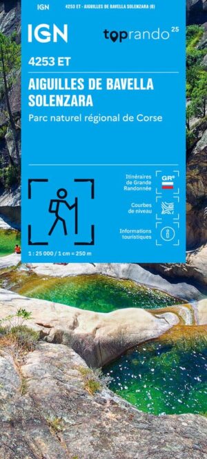 wandelkaart 4253ET Aiguilles de Bavella 1:25.000 9782758559665  IGN IGN 25 Corsica  Wandelkaarten Corsica