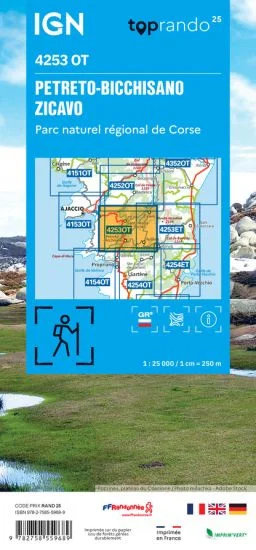wandelkaart 4253OT Petreto Bicchisano, Zicavo 1:25.000 9782758559689  IGN IGN 25 Corsica  Wandelkaarten Corsica