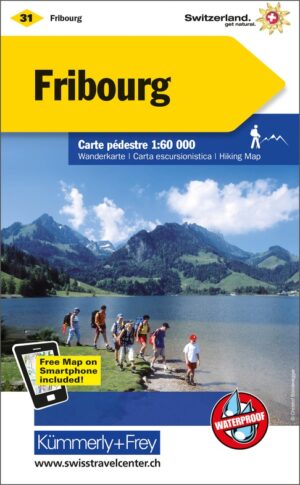 KFW-31 Fribourg | wandelkaart / overzichtskaart 9783259022313  Kümmerly & Frey KFW 1:60.000  Wandelkaarten Jura, Genève, Vaud