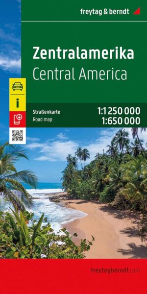 Midden-Amerika | autokaart, wegenkaart 1:1.250.000 9783707922998  Freytag & Berndt   Landkaarten en wegenkaarten Midden-Amerika (met Mexico), Caribisch Gebied