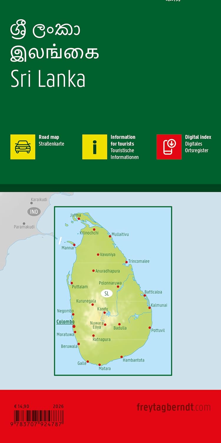 Sri Lanka | autokaart, wegenkaart 1:500.000 9783707924787 Freytag & Berndt Landkaarten en wegenkaarten Sri Lanka Sri Lanka | autokaart, wegenkaart 1:500.000 9783707924787 Freytag & Berndt Landkaarten en wegenkaarten Sri Lanka