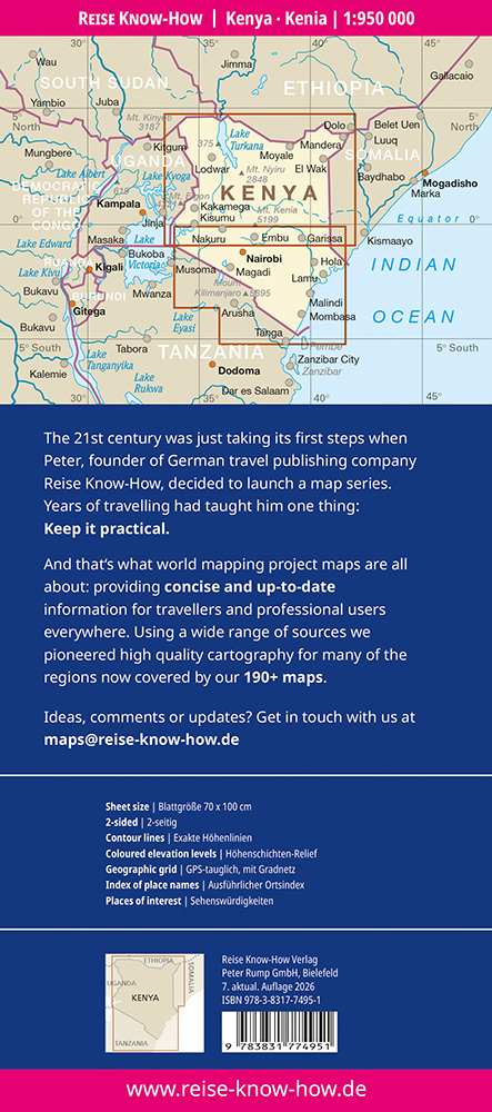 Kenia landkaart, wegenkaart 1:950.000 9783831774951 Reise Know-How Verlag WMP, World Mapping Project Landkaarten en wegenkaarten Kenia Kenia landkaart, wegenkaart 1:950.000 9783831774951 Reise Know-How Verlag WMP, World Mapping Project Landkaarten en wegenkaarten Kenia