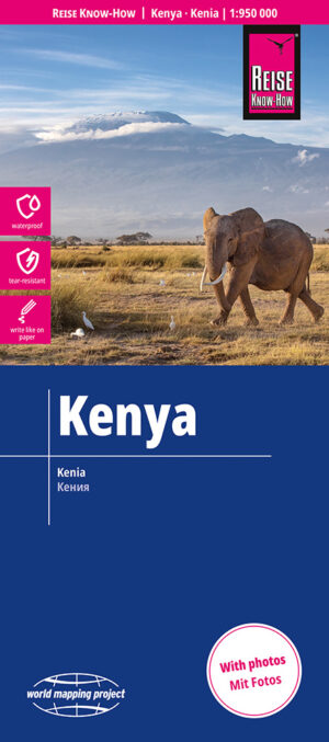 Kenia landkaart, wegenkaart 1:950.000 9783831774951  Reise Know-How Verlag WMP, World Mapping Project  Landkaarten en wegenkaarten Kenia