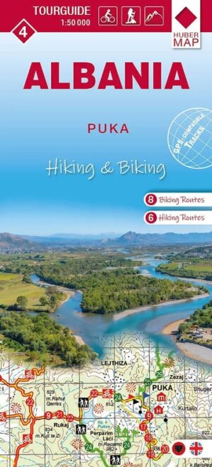HA-04  Puka | wandelkaart 9783943752625  Huber Verlag Albanië 1:50.000  Wandelkaarten Albanië