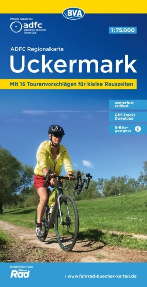 Uckermark fietskaart 1:75.000 9783969901687  ADFC / BVA ADFC Regionalkarte  Fietskaarten Brandenburg & Sachsen-Anhalt