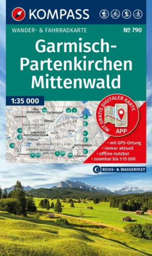 Kompass wandelkaart KP-790 Garmisch Partenkirchen/Mittenwald 9783991544593  Kompass Wandelkaarten Kompass Oberbayern  Wandelkaarten Beierse Alpen